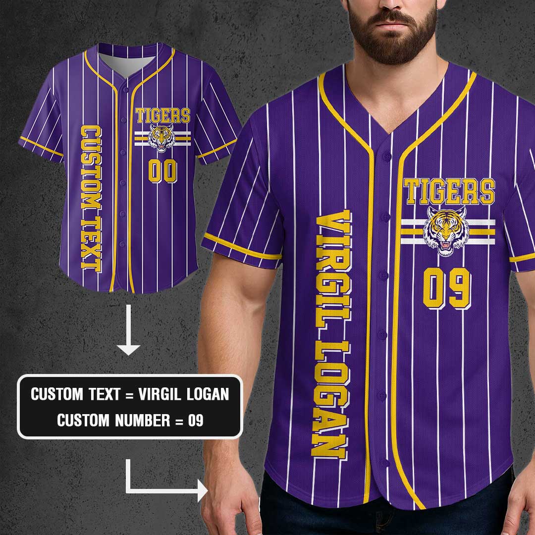 They Not Like Us Tigers - Custom Purple Yellow Baseball Jersey