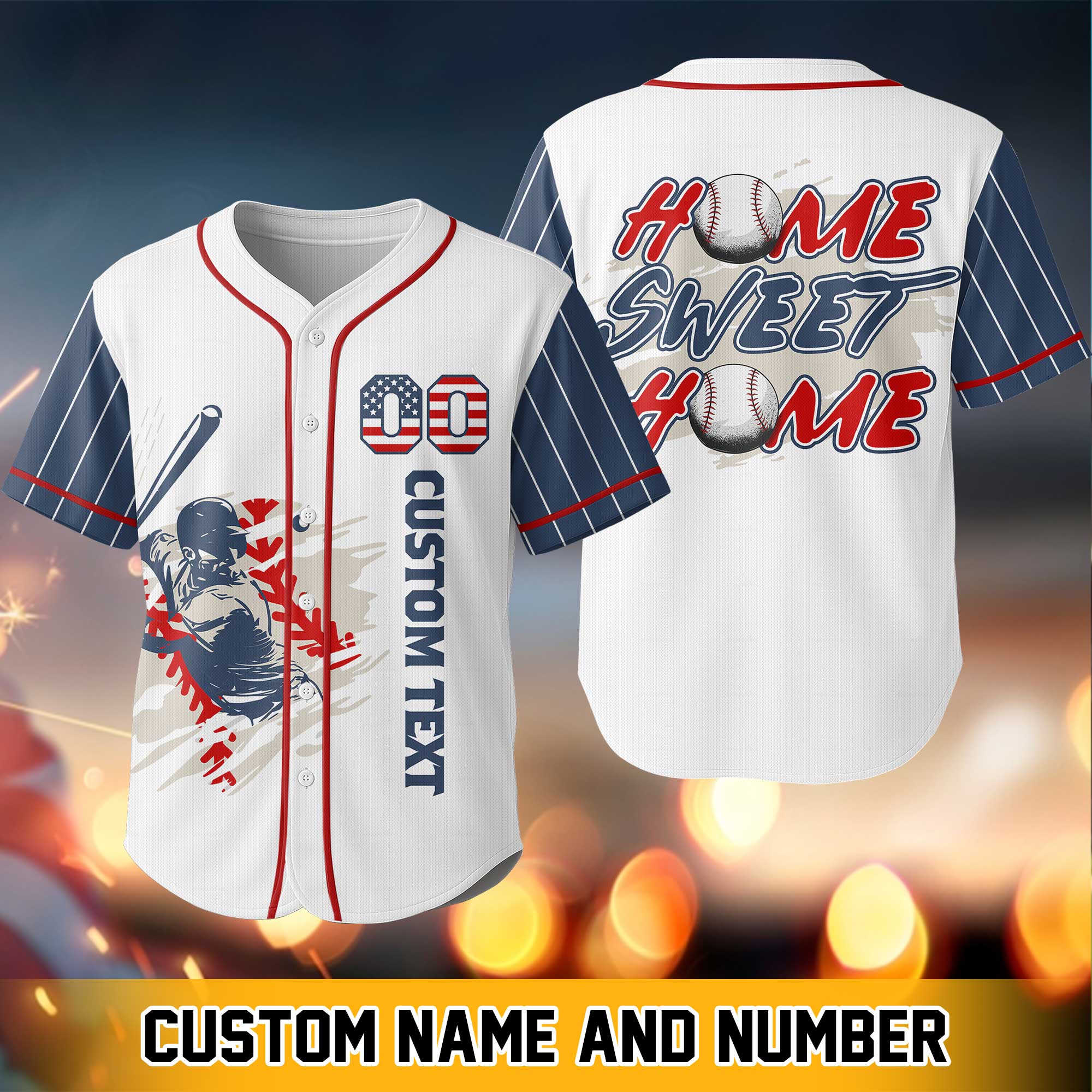 Home Sweet Home - Custom Independence Day Baseball Jersey