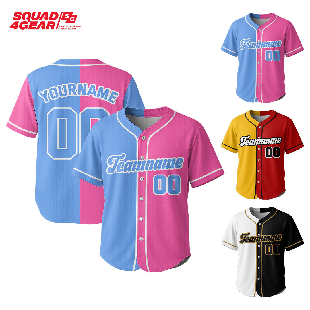Custom Baseball Jersey With 2 Split Colors