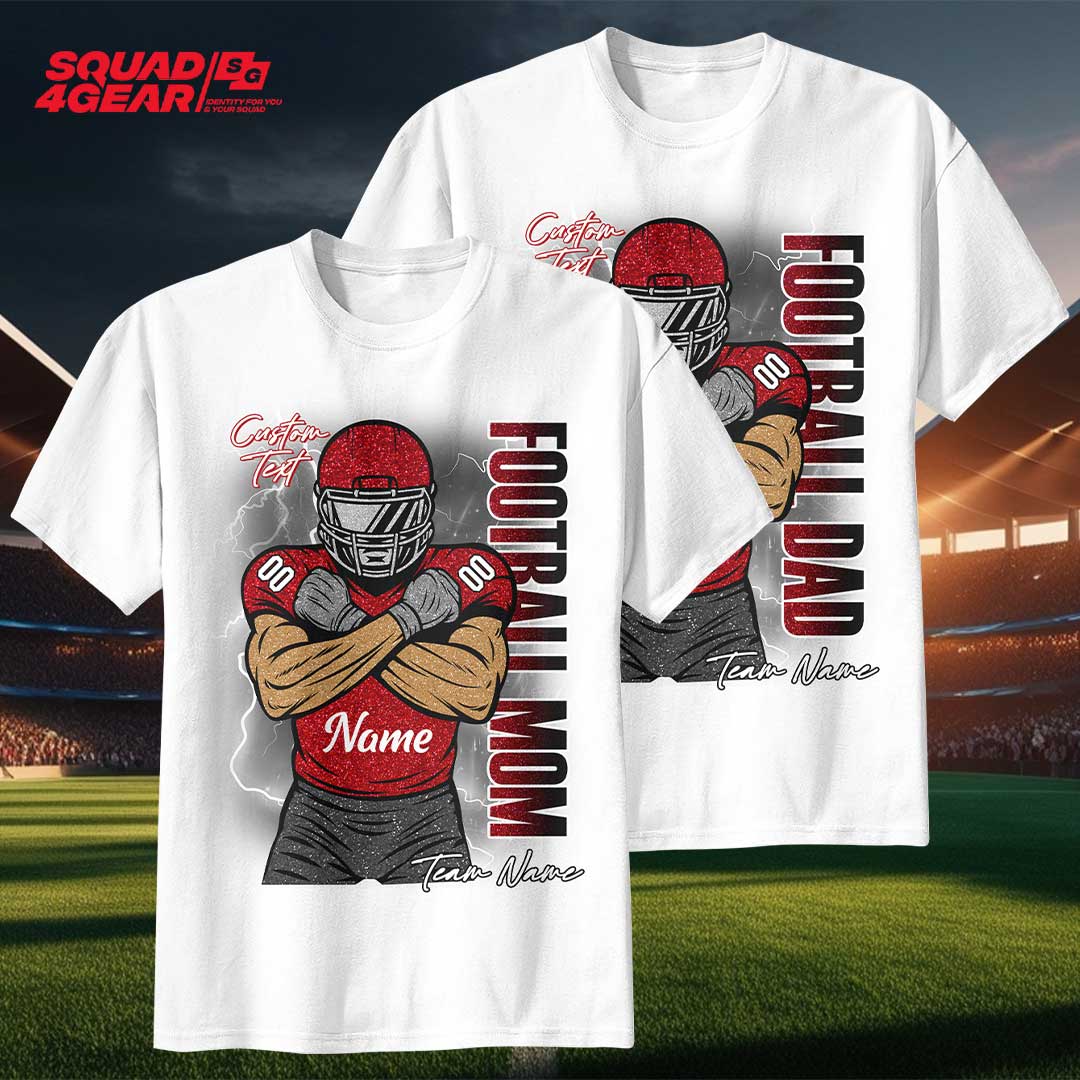 Football Parent Custom Player Name and Number - Custom Football Tshirt
