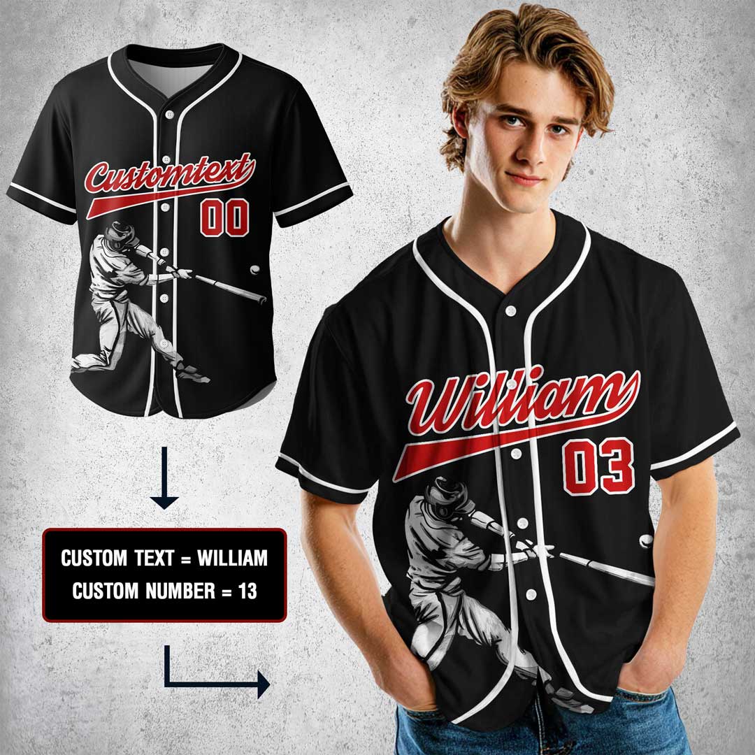 Cut From Different Cloth - Custom Black White Baseball Jersey