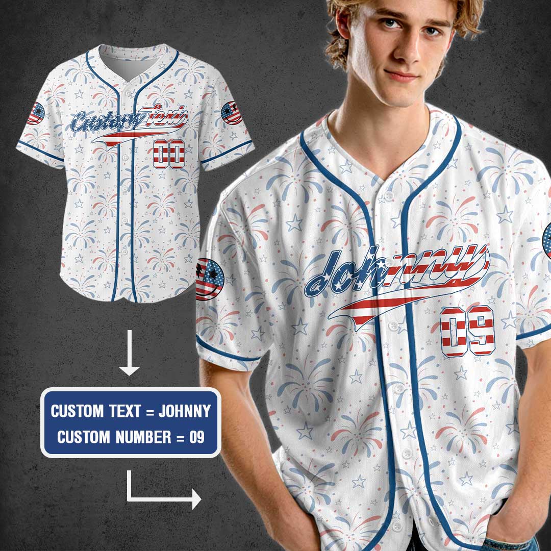 Game Day - Custom Fourth Of July Baseball Jersey