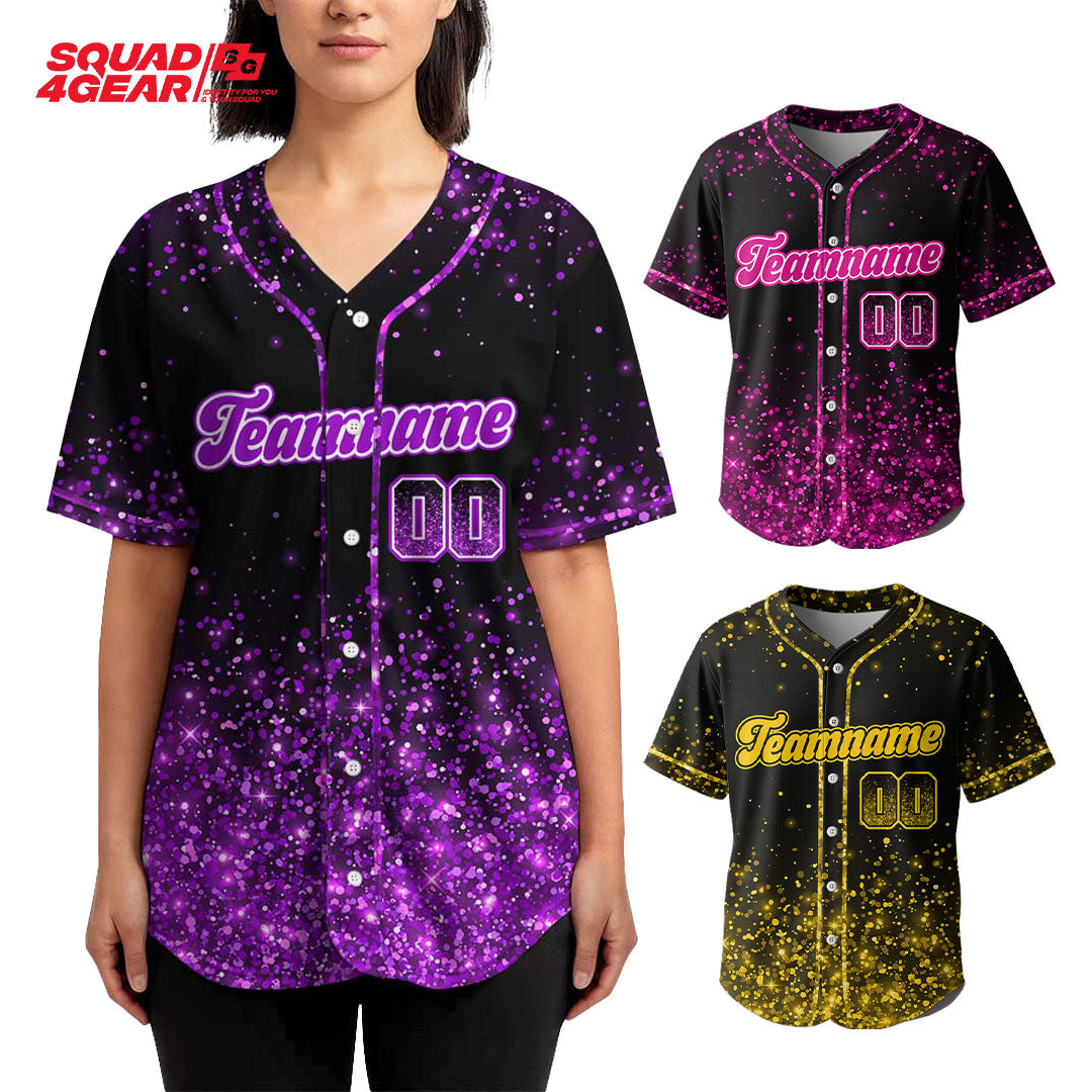 Custom Baseball Jersey With Glitter Texture