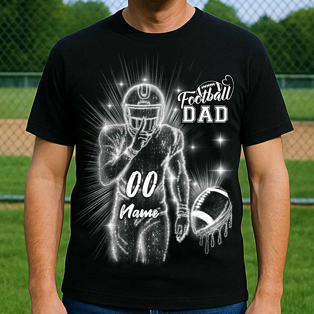 Personalized Football Parents T-shirt with Player Name and Number