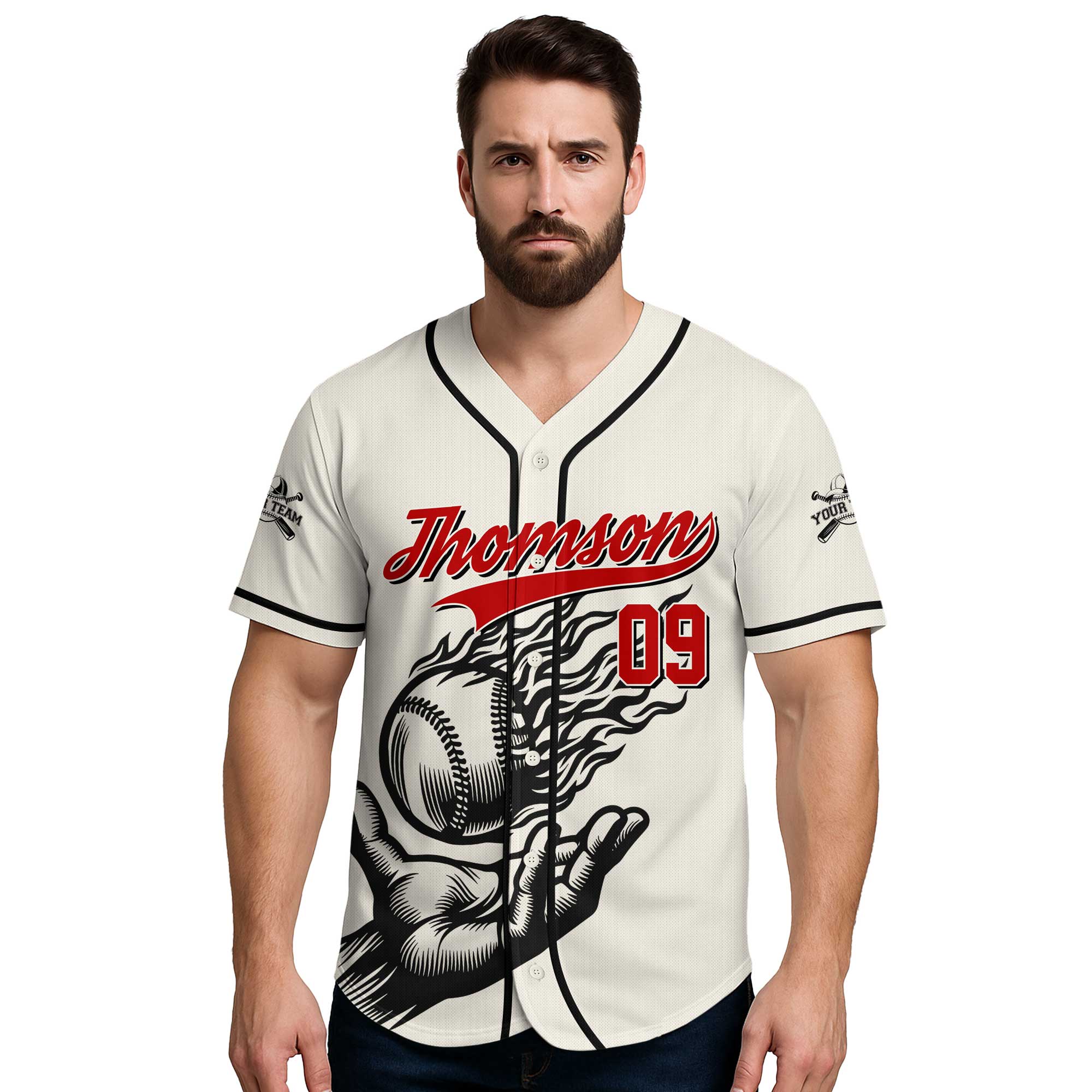 God Fights For Me - Custom Cream Baseball Jersey