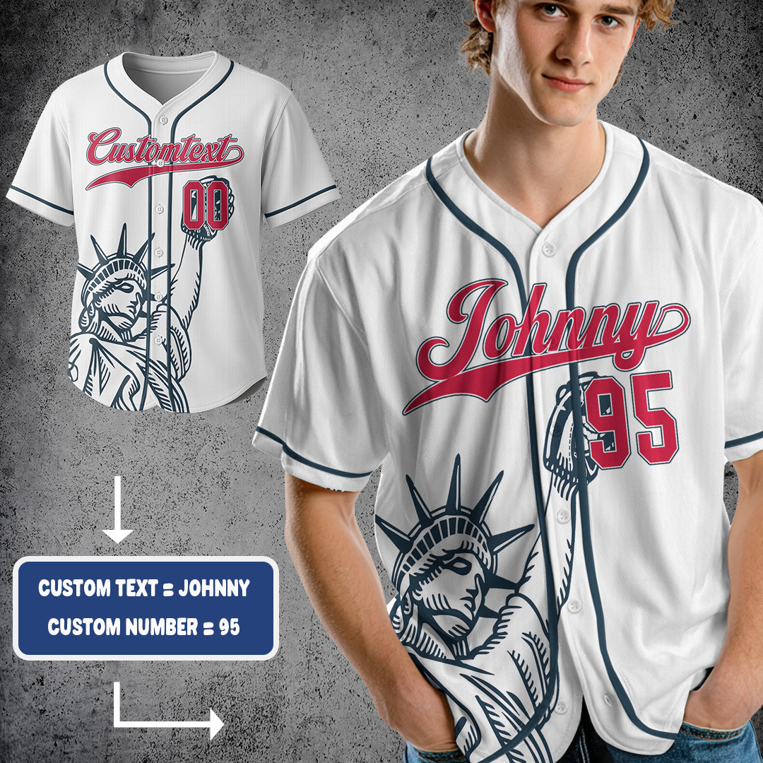 Straight Outta America - Custom Fourth Of July Baseball Jersey