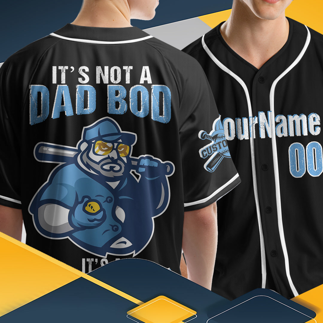 It's Not A Dad Bod It's A Father Figure - Custom Black Baseball Jersey