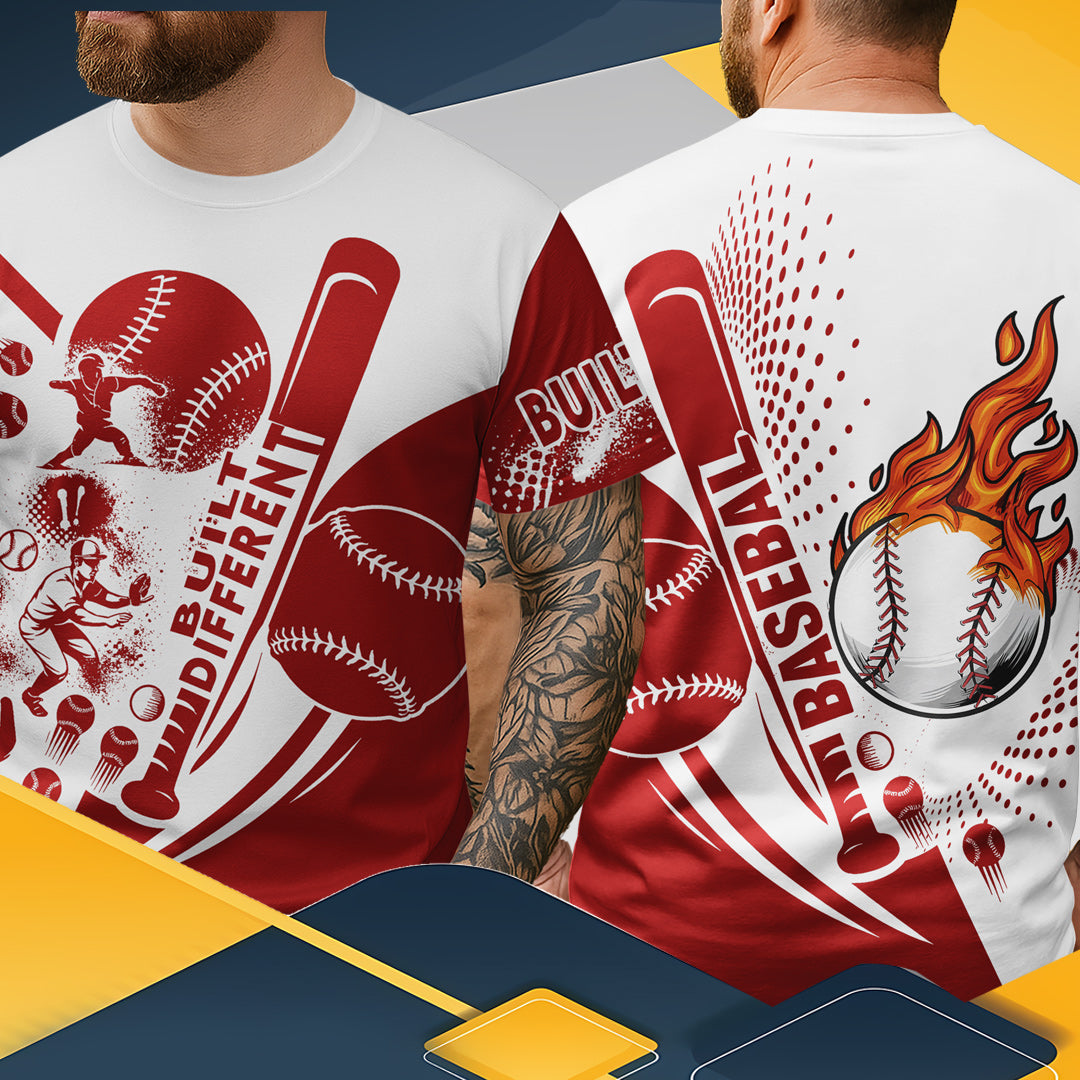 Built Different All Over Print Baseball T-Shirt