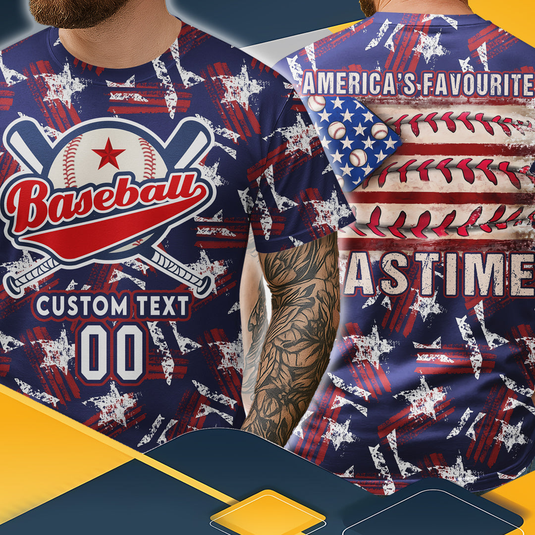 American Favourite's Pastime Custom All Over Print Baseball T-Shirt