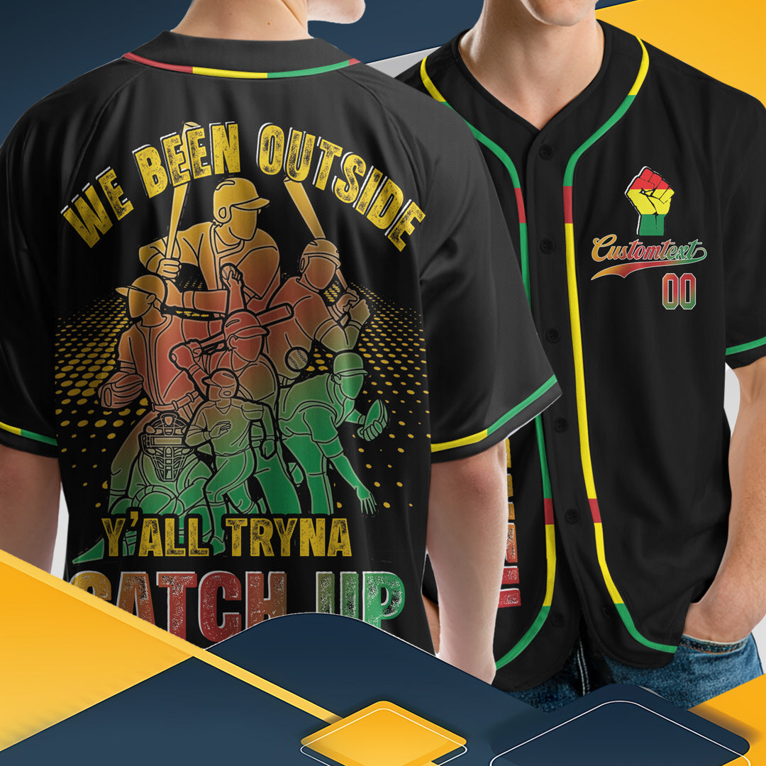Custom Juneteenth Basebal Jersey - We Outside