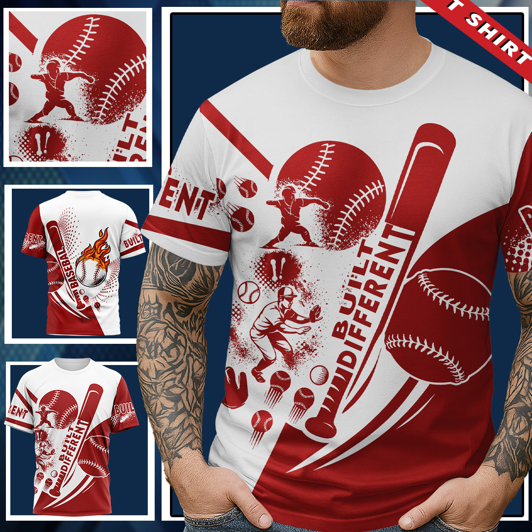 Built Different All Over Print Baseball T-Shirt