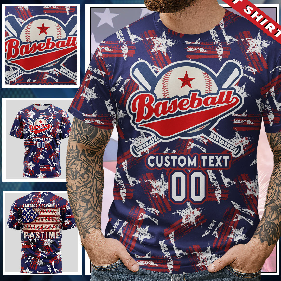 American Favourite's Pastime Custom All Over Print Baseball T-Shirt