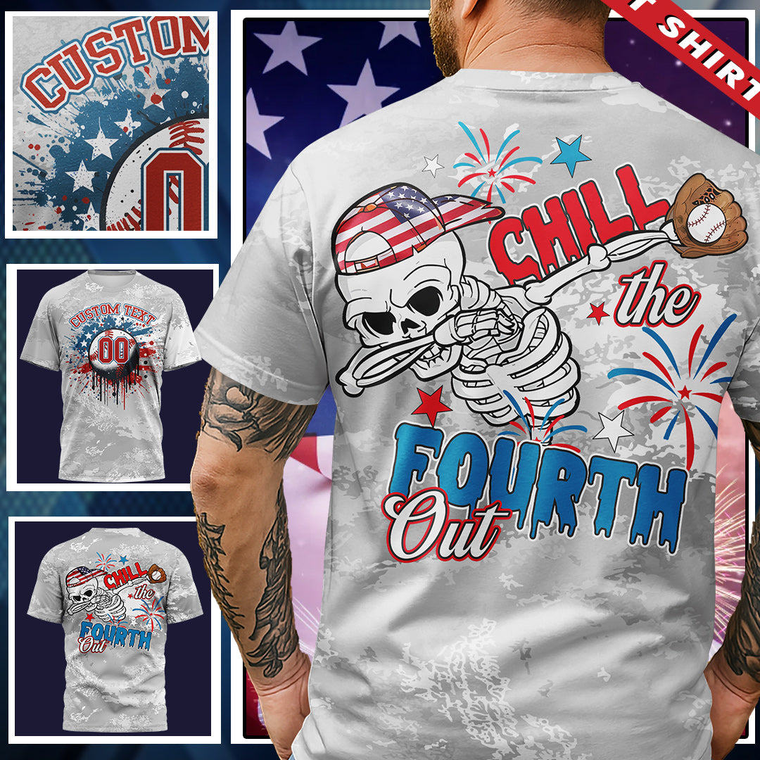Chill The Fourth Out Custom All Over Print 4th Of July T-Shirt