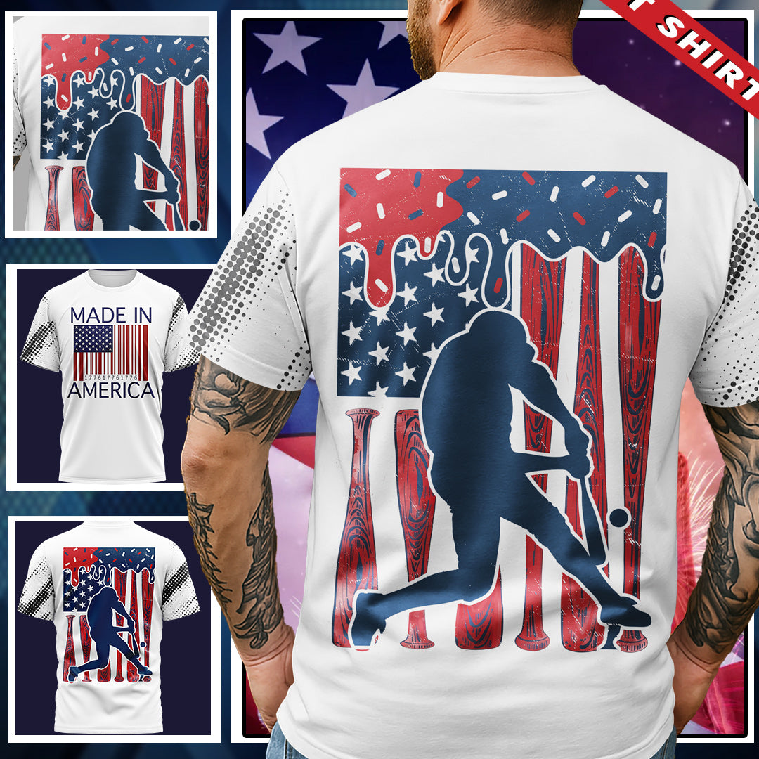 Made In America All Over Print 4th Of July T-Shirt