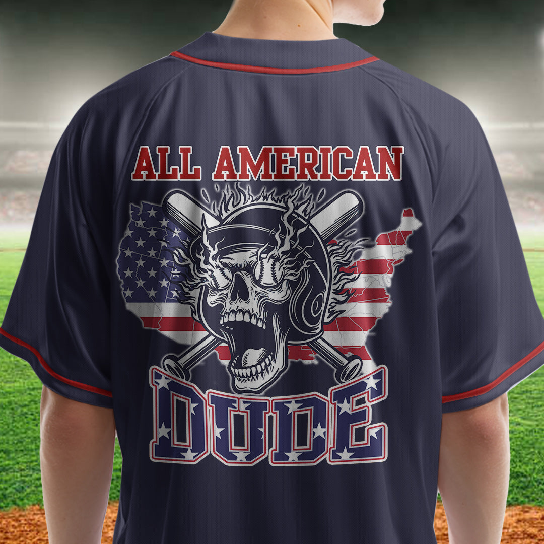 All American Dude - Custom Independence Day Baseball Jersey