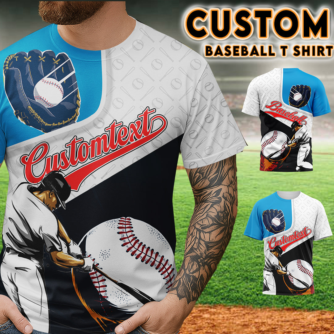 Custom All Over Print Baseball T-Shirt - Hit A Home Run