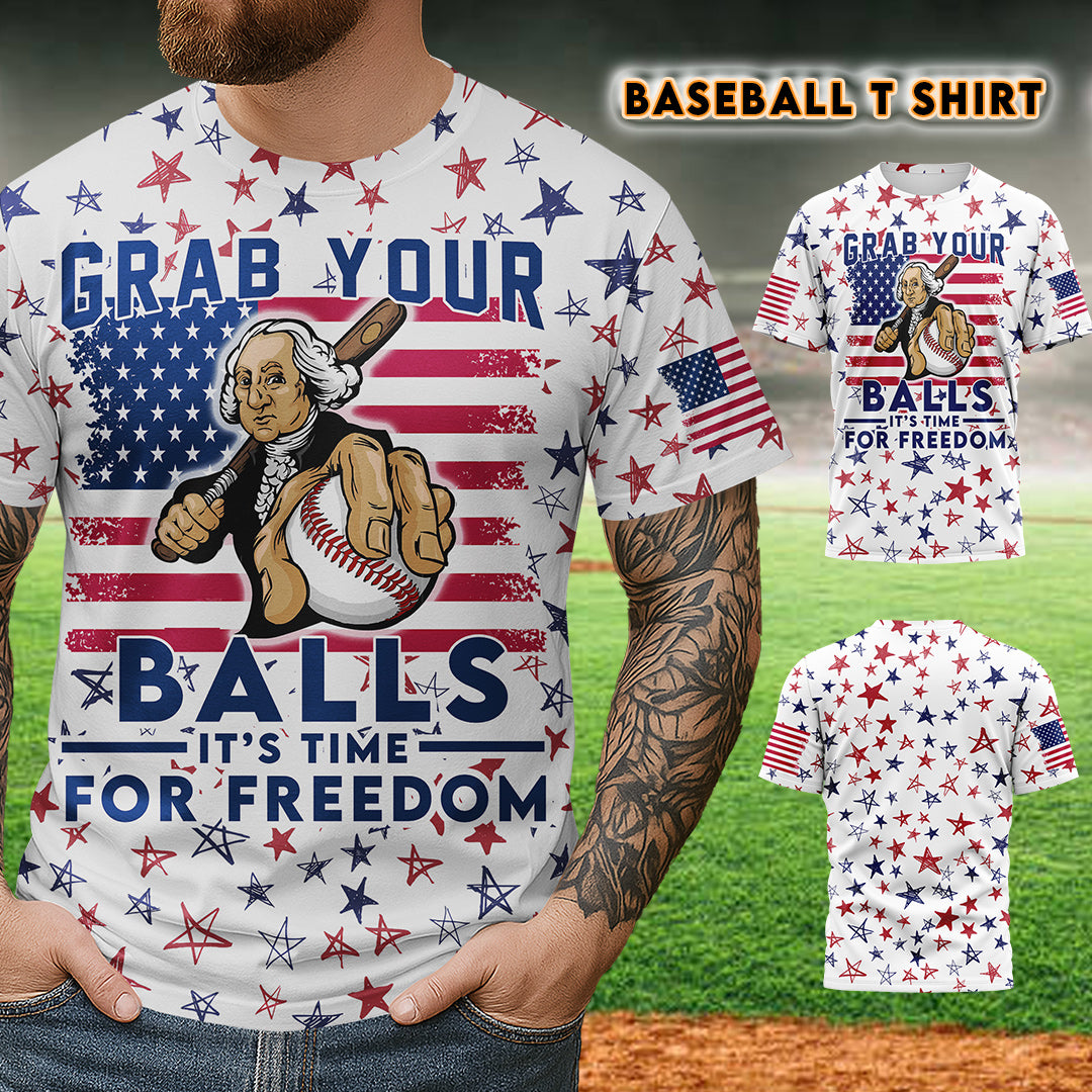 It's Time For Freedom Independence Day All Over Print T-Shirt