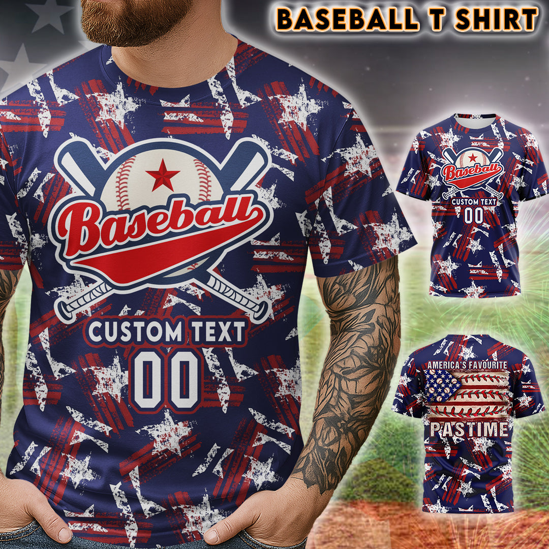 American Favourite's Pastime Custom All Over Print Baseball T-Shirt