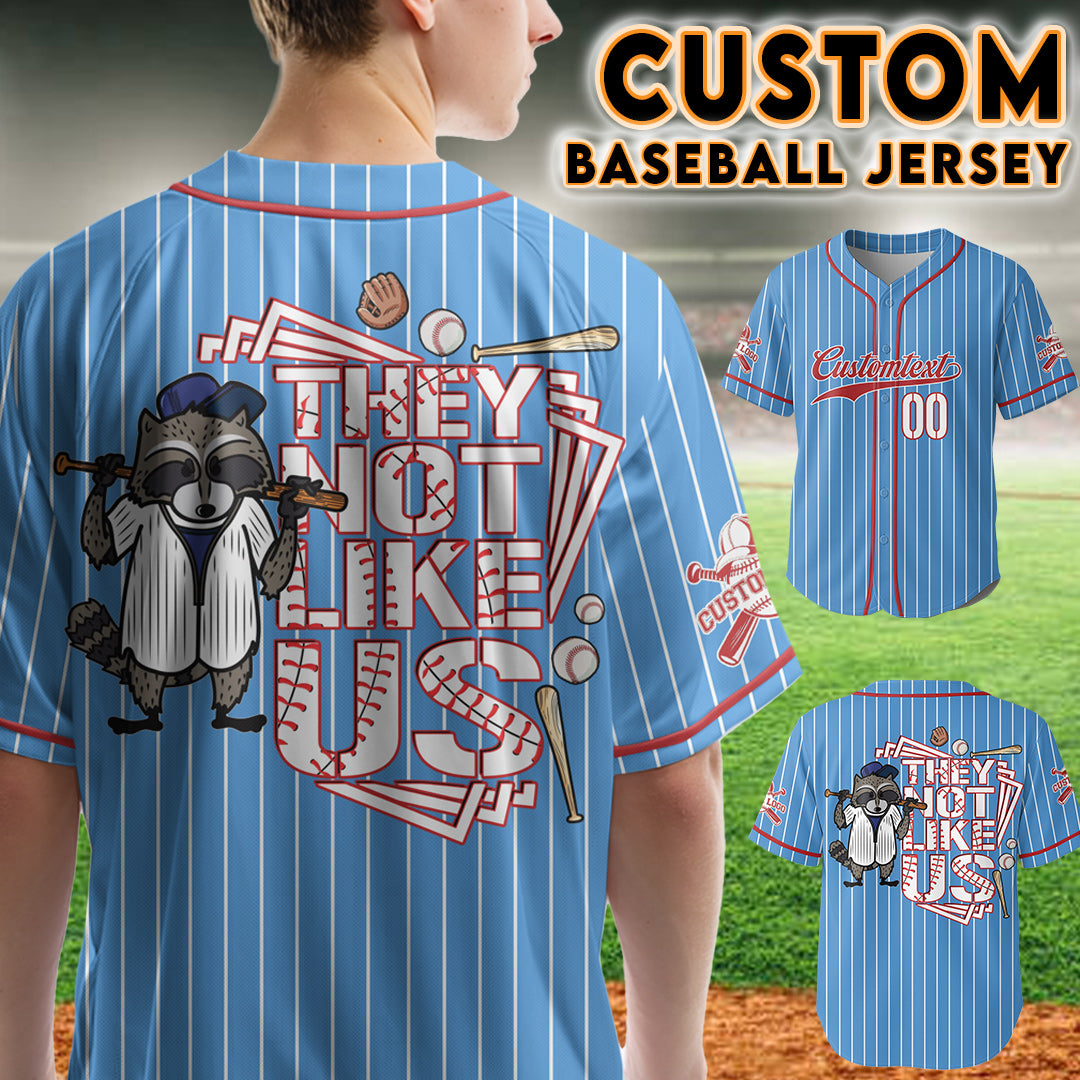 They Not Like Us - Custom Blue Red Baseball Jersey