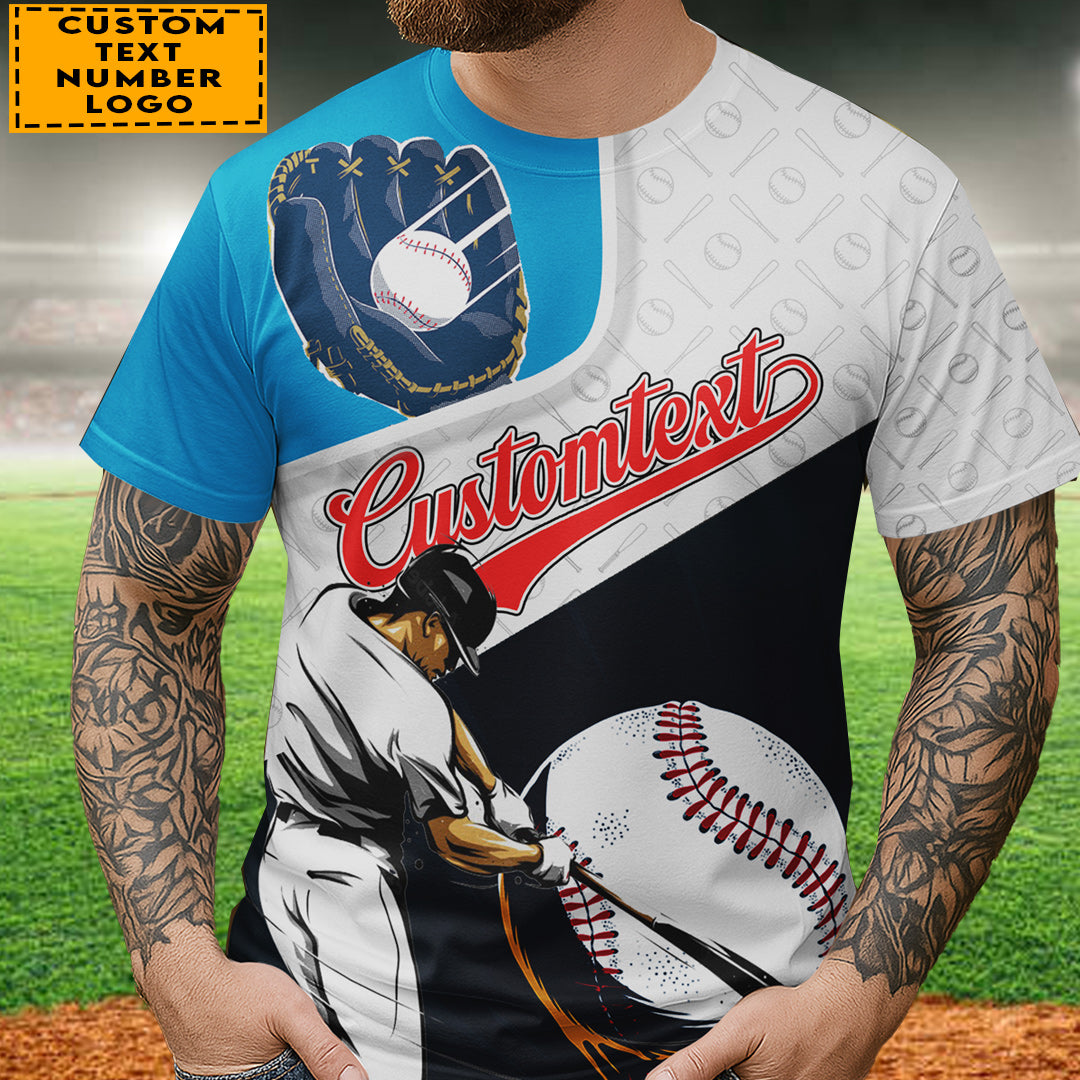 Custom All Over Print Baseball T-Shirt - Hit A Home Run