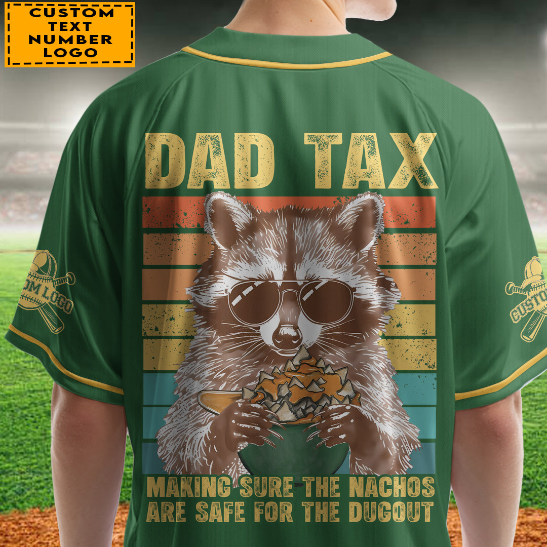 Baseball Dad Tax - Custom Green Yellow Baseball Jersey