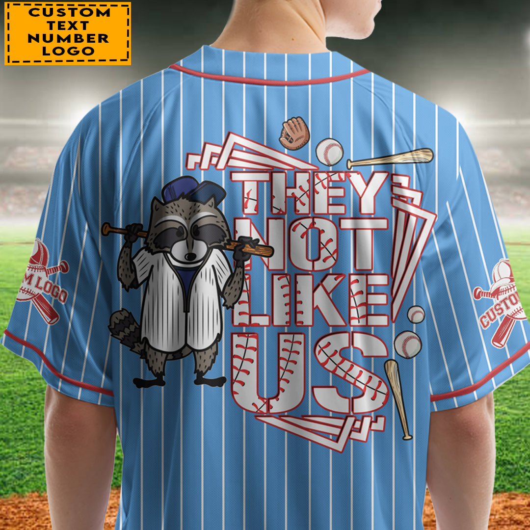 They Not Like Us - Custom Blue Red Baseball Jersey