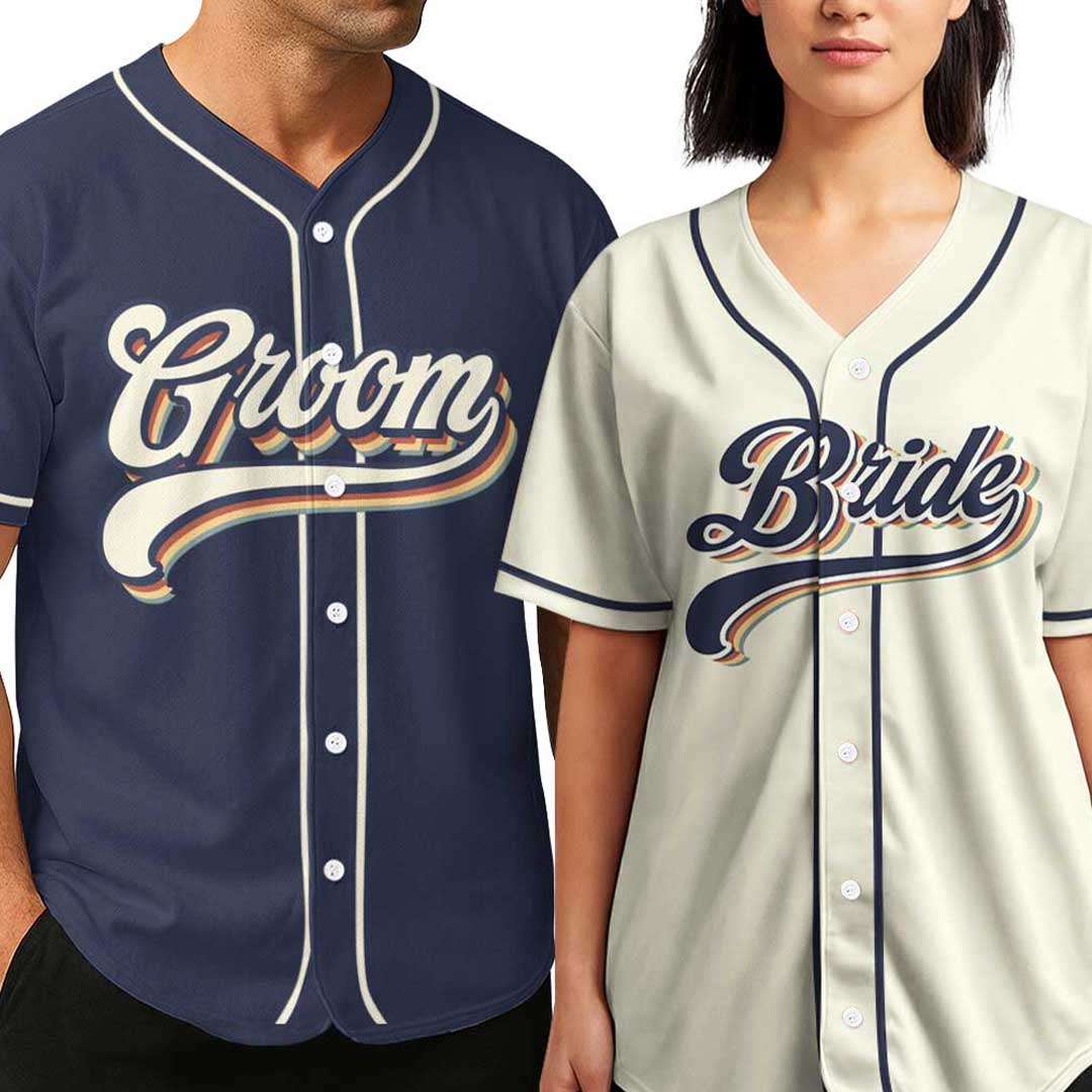 Bride and Groom - Custom Couple Baseball Jersey