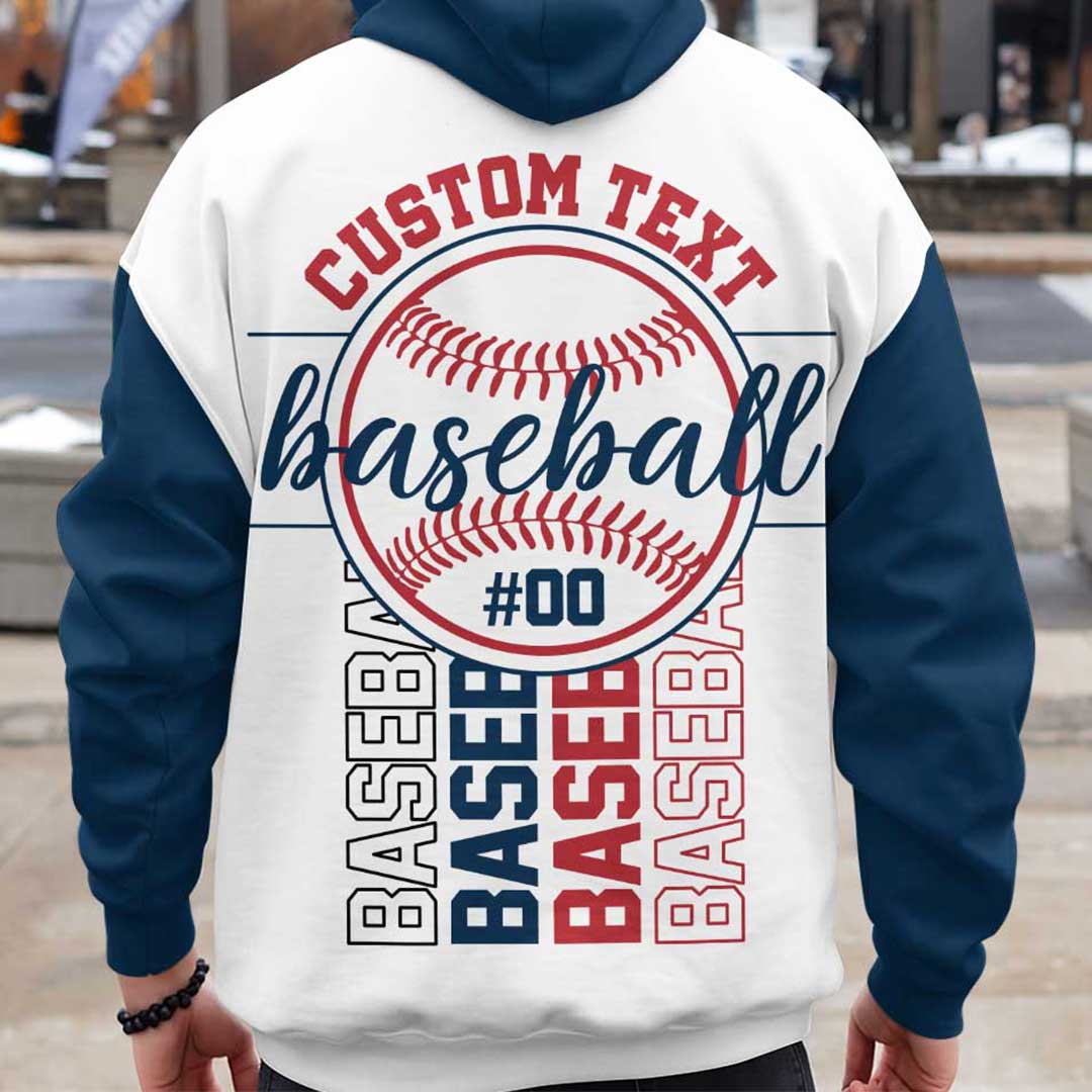 Baseball Chicago State Series - Custom White & Navy Baseball Hoodie