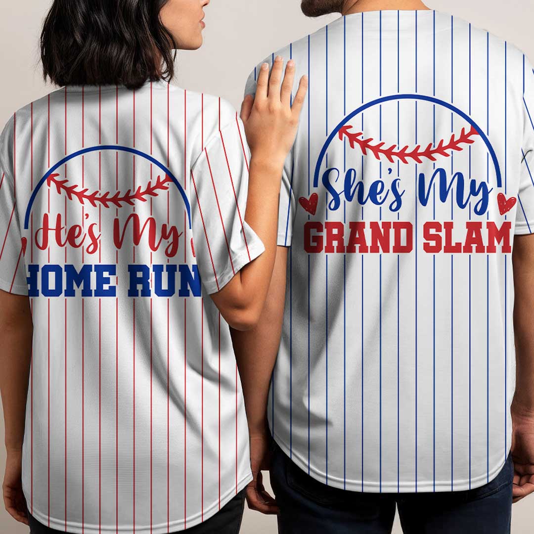 Home Run and Grand Slam - Custom Couple Baseball Jersey