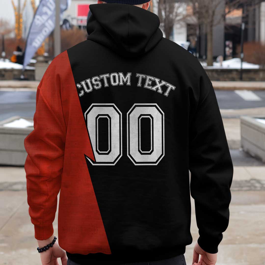 Skull Baseball California State Series - Custom Black Red Baseball Hoodie