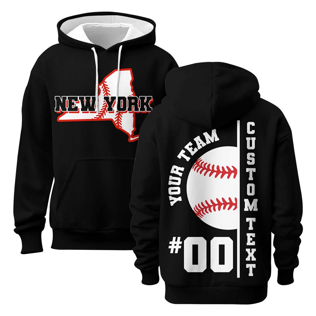 Baseball New York State Series - Custom White Baseball Hoodie