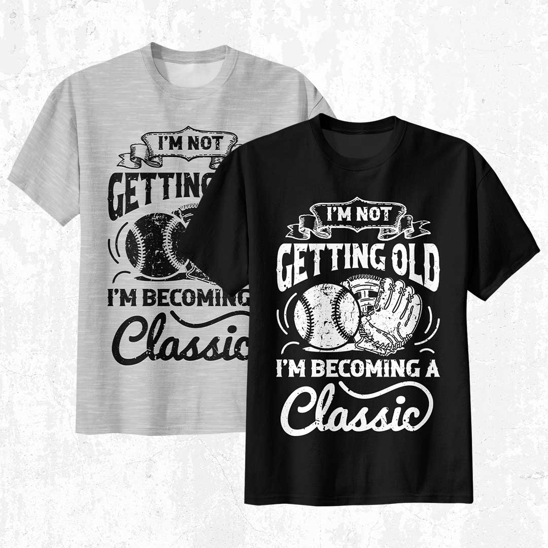 I'm Becoming a Classic - Black Grey Baseball T-Shirt