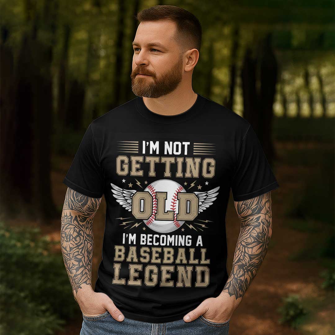 Not Old But A Legend - Black Baseball T-Shirt