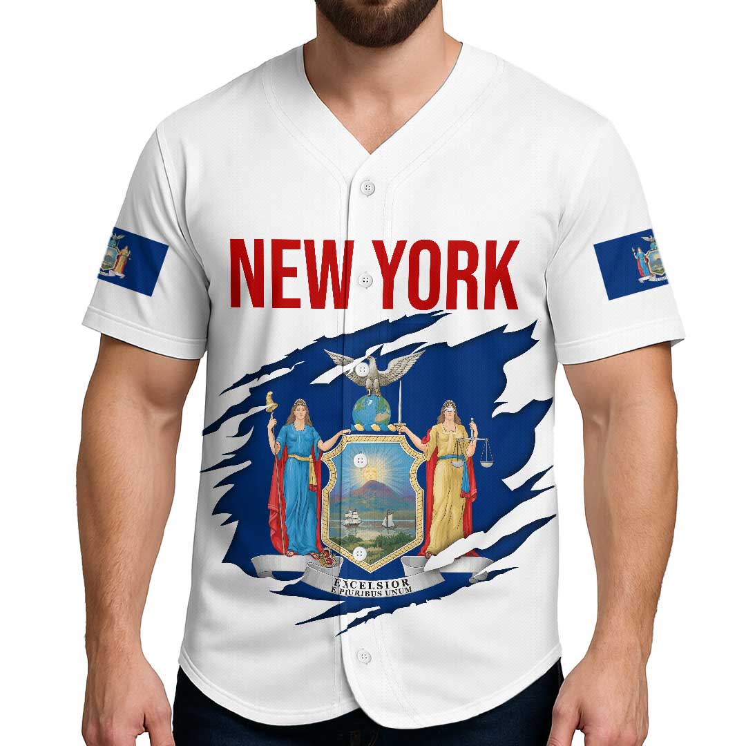 Baseball New York Flag In State Series - Custom All Over Print Baseball Jersey