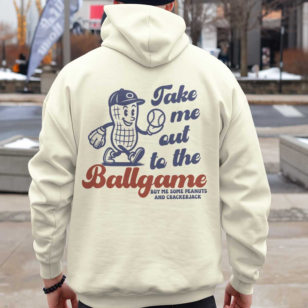 Take Me Out To The Ballgame - Cream Baseball Hoodie