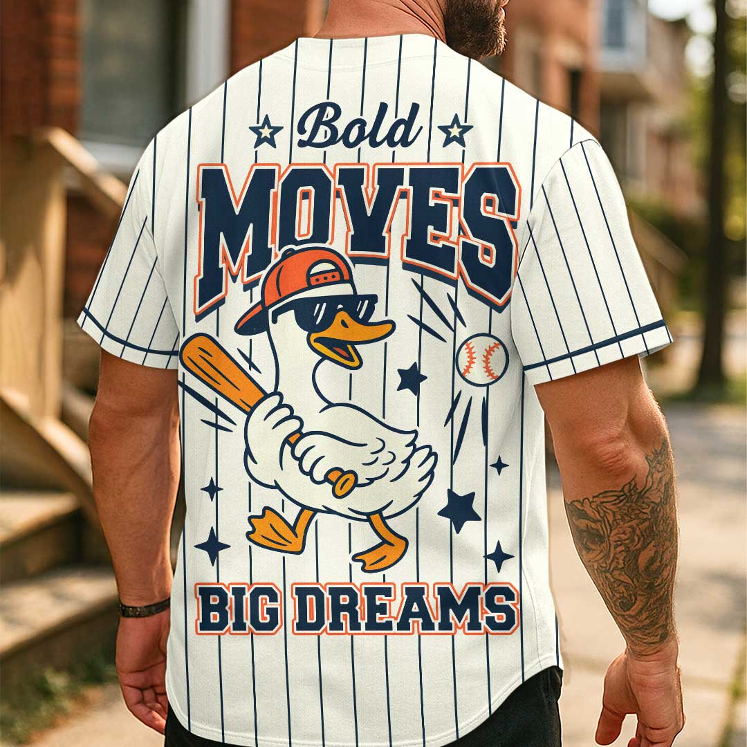 Bold Moves Big Dreams - Custom Cream Baseball Jersey