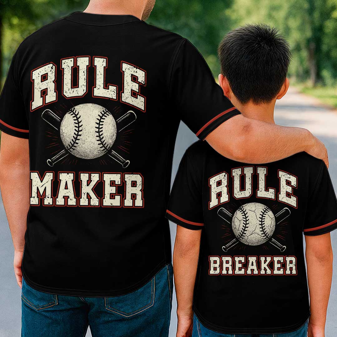 Rule Maker and Rule Breaker Duo - Custom Family Matching Baseball Jersey