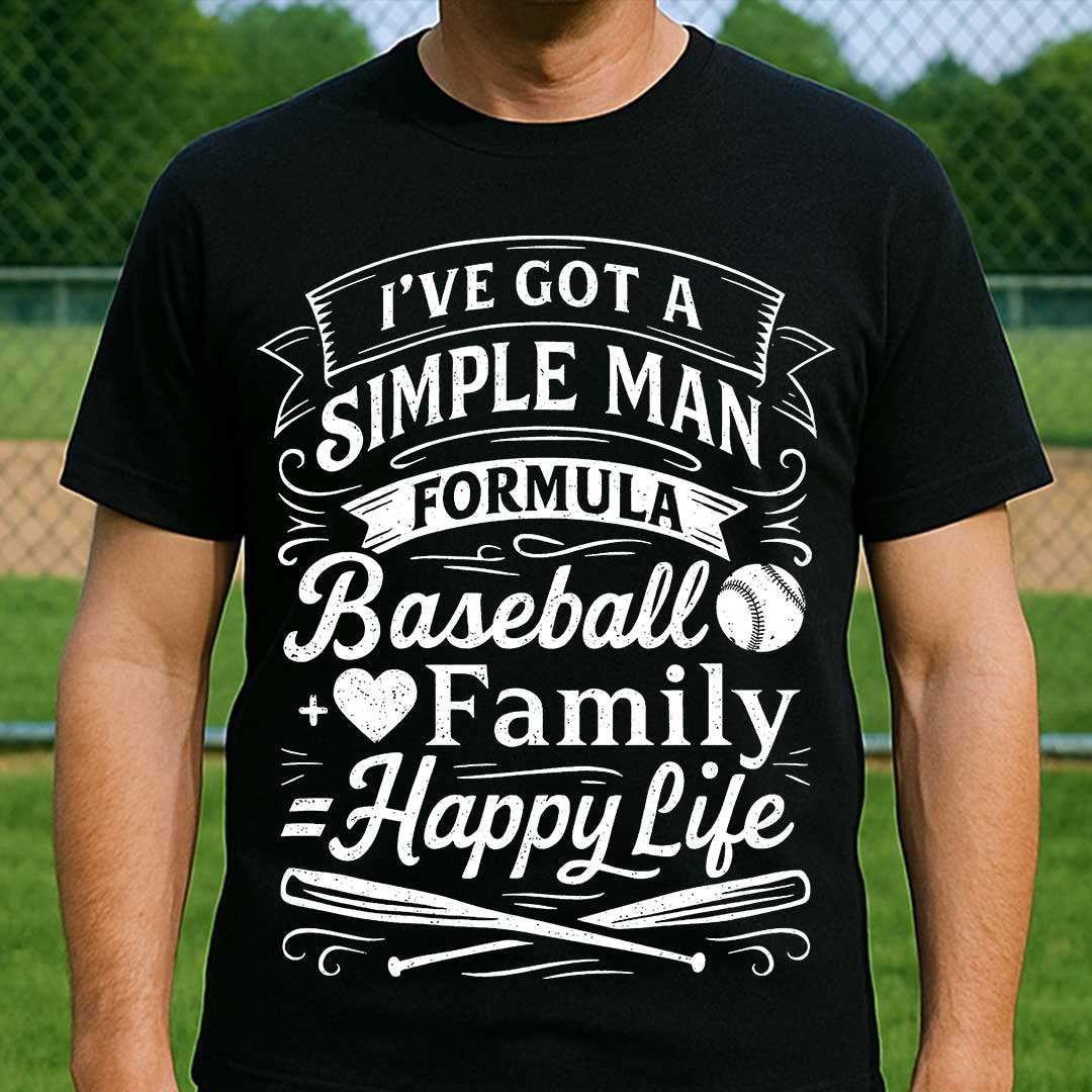 Simple Man Formula - Black White Baseball T-Shirt