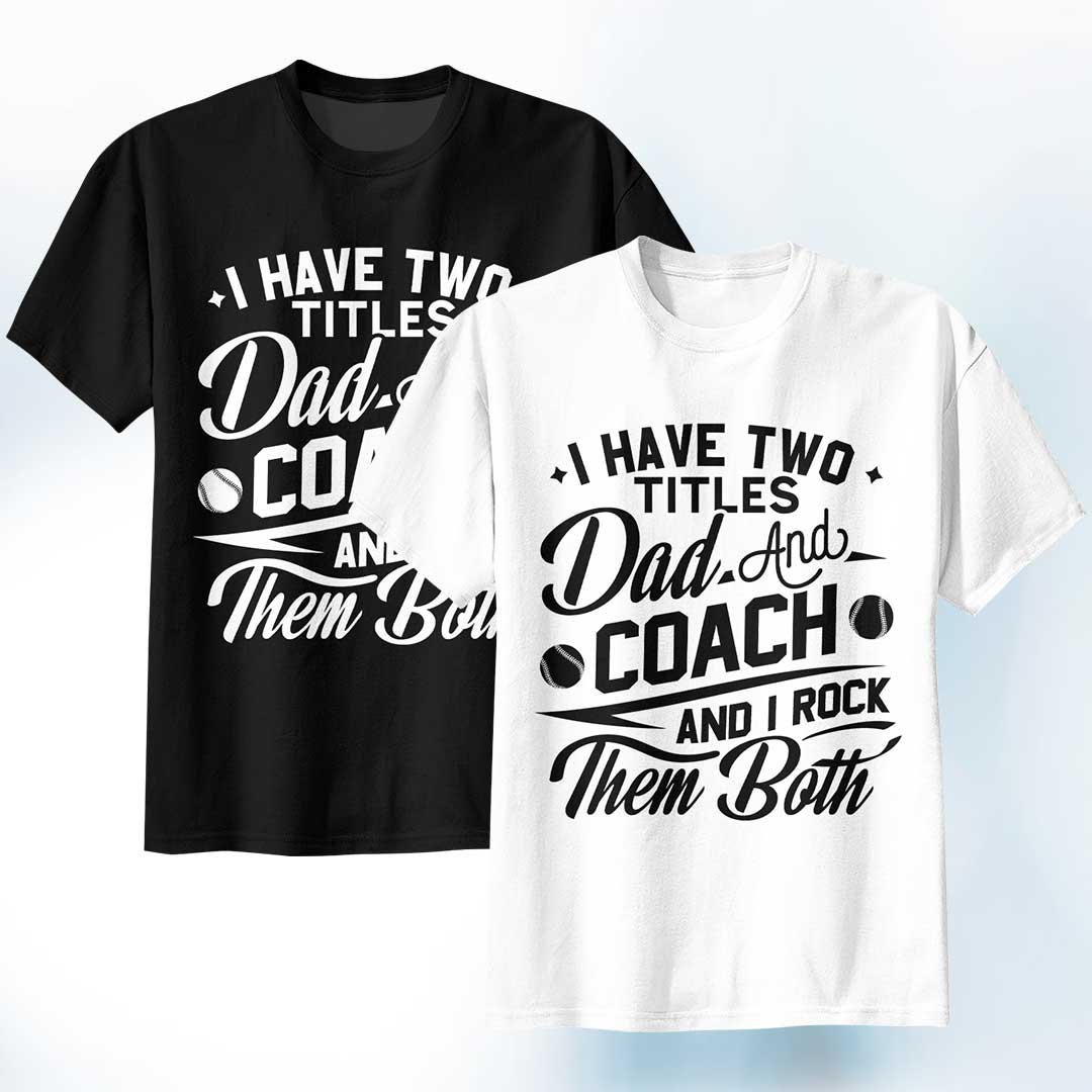 I Have Two Titles and I Rock Them Both - Black White Baseball T-Shirt
