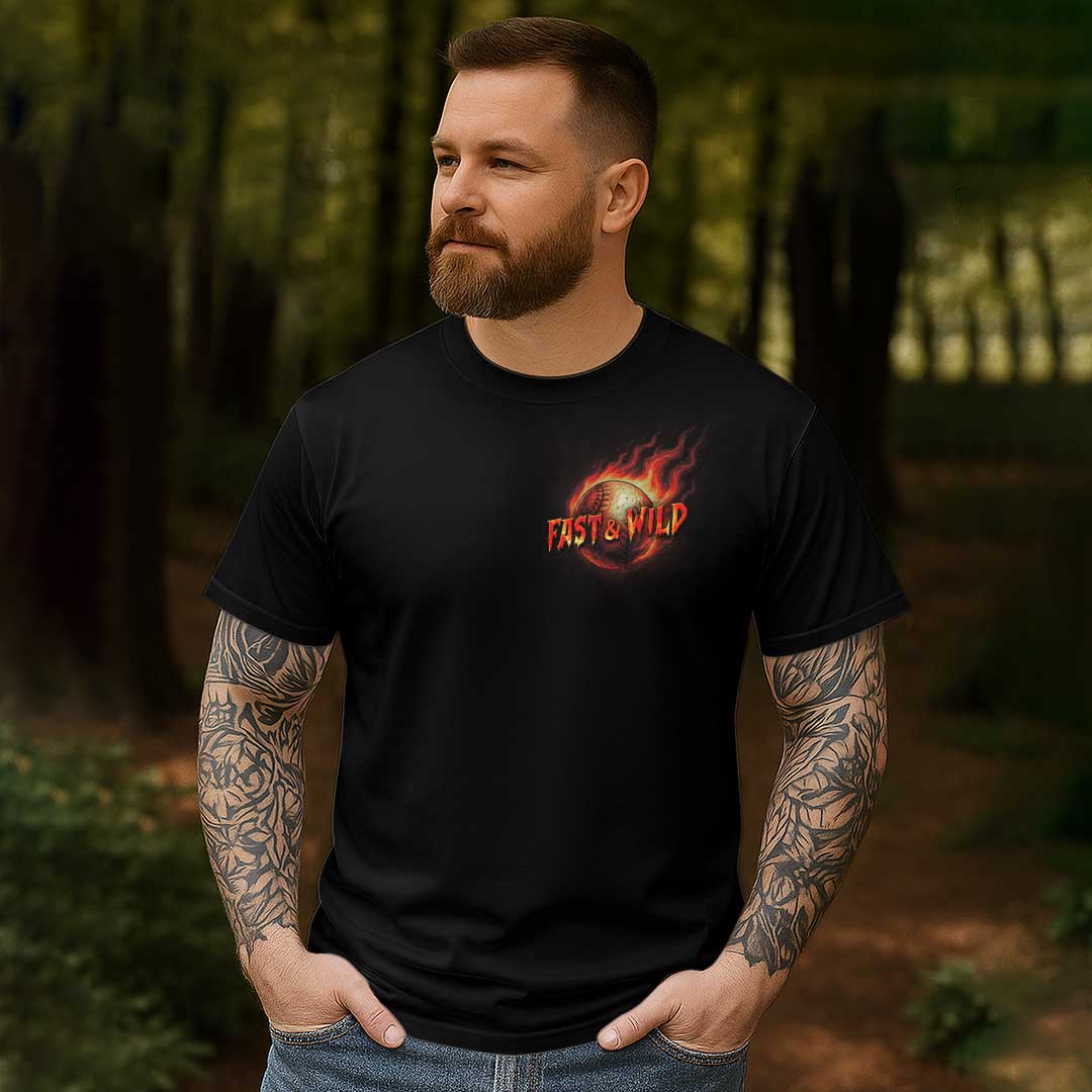 Fast, Wild and Gone All Over Print Skull Baseball T-Shirt