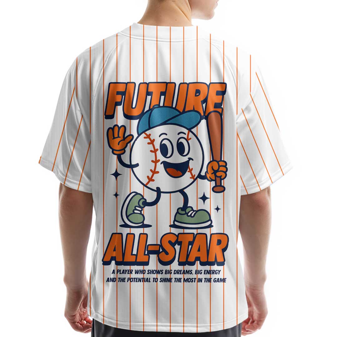 Future All Star - Custom Groovy White Baseball Jersey