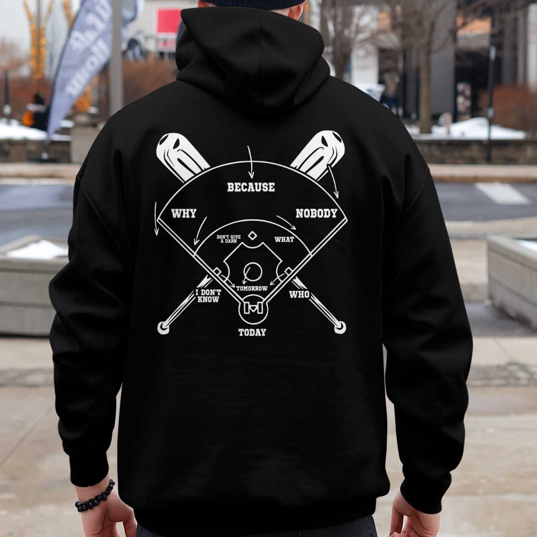 Who's On First Classic Comedy Routine - Black and Grey Baseball Hoodie