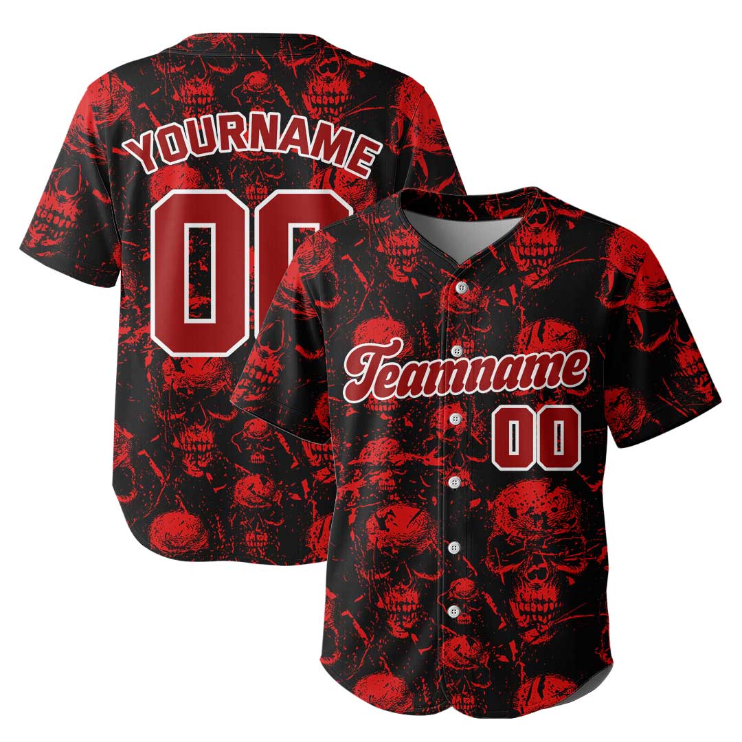 Custom Baseball Jersey With Skull Pattern