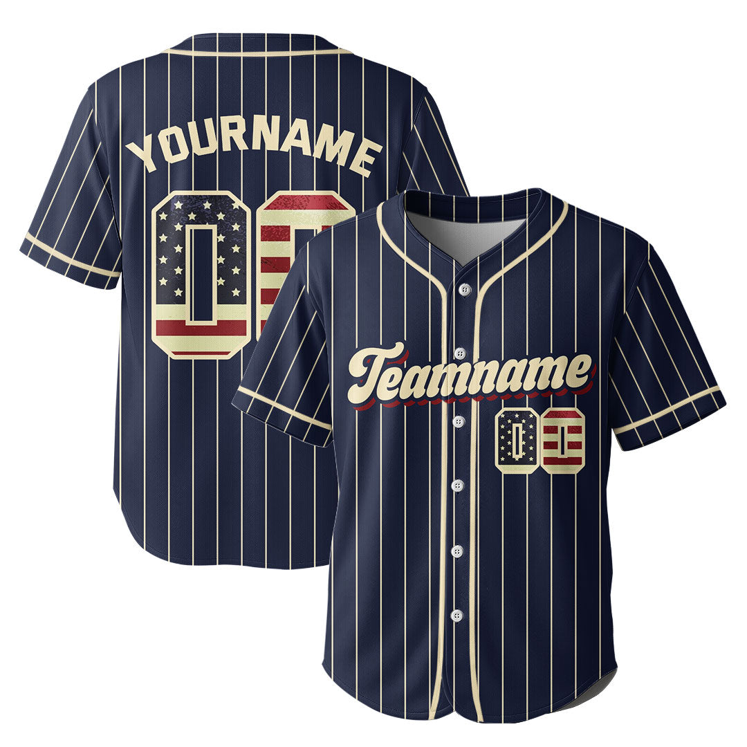 Custom Baseball Jersey With USA Flag Pattern