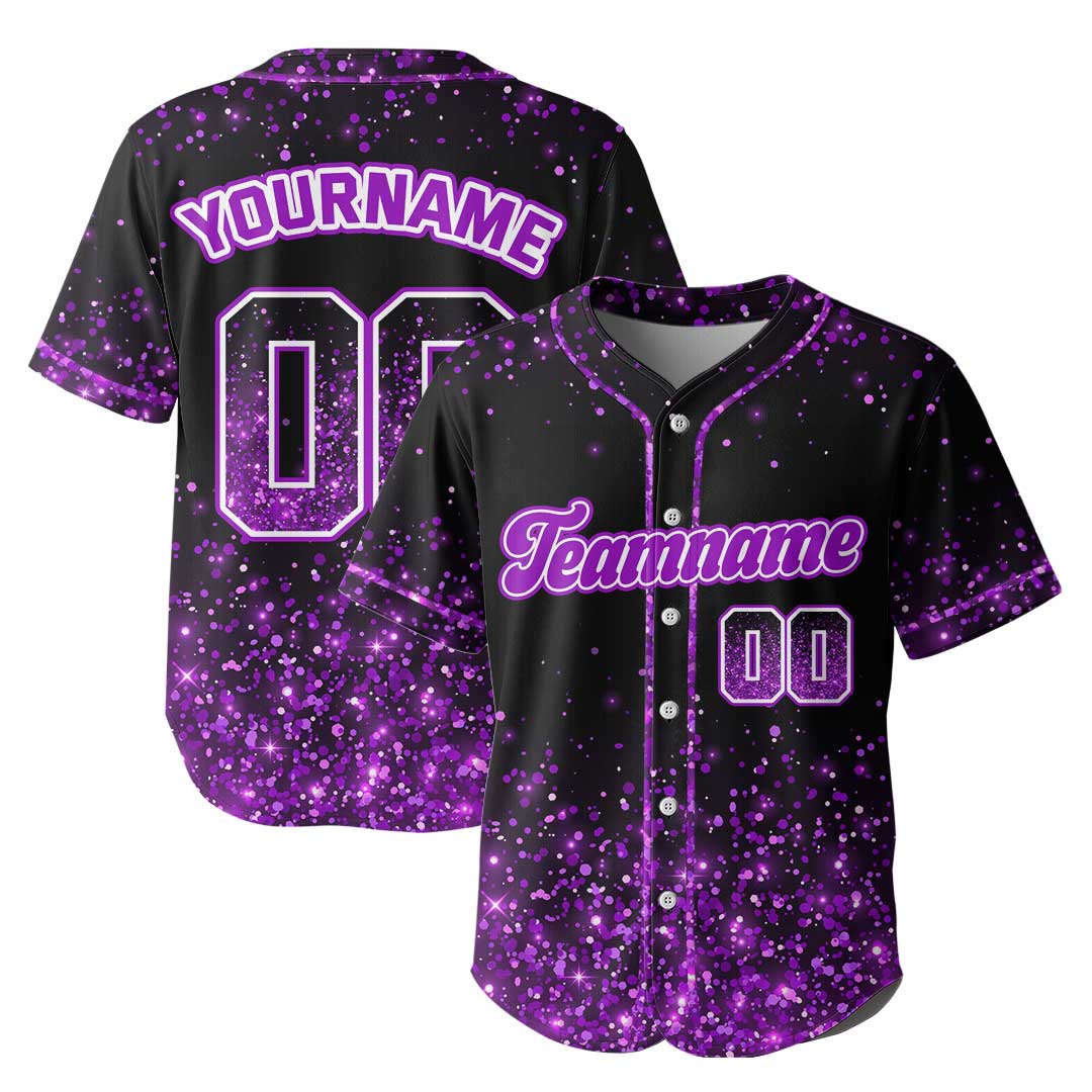 Custom Baseball Jersey With Glitter Texture