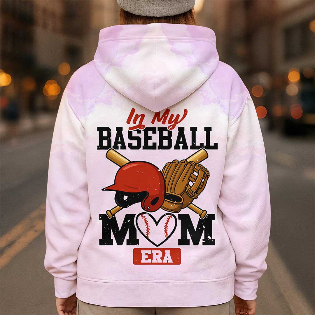 In My Baseball Mom Era - All Over Print Baseball Hoodie