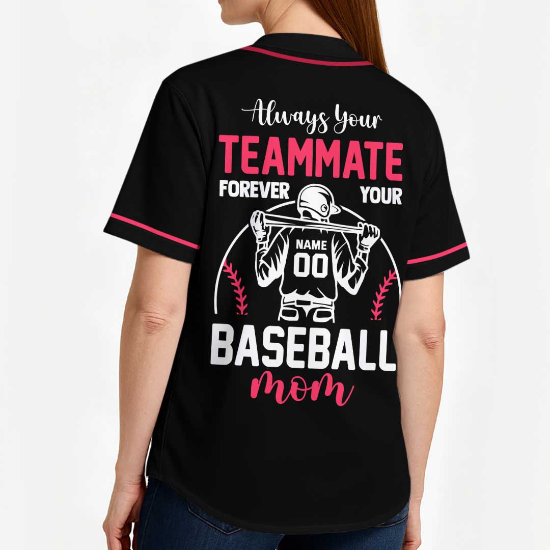 Forever Your Baseball Mom - Custom Mom Baseball Jersey