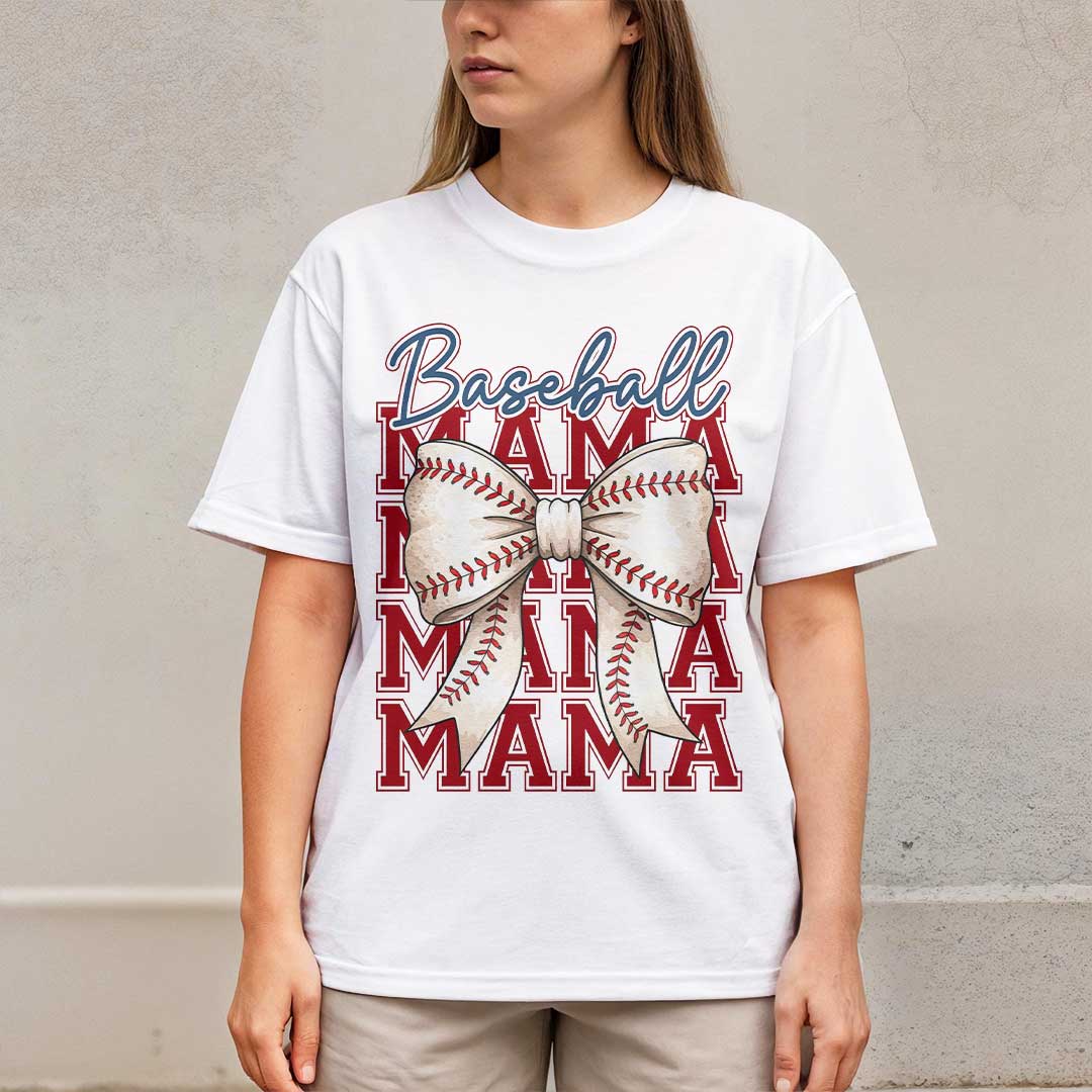 Coquette Baseball Mom - White Baseball T-Shirt