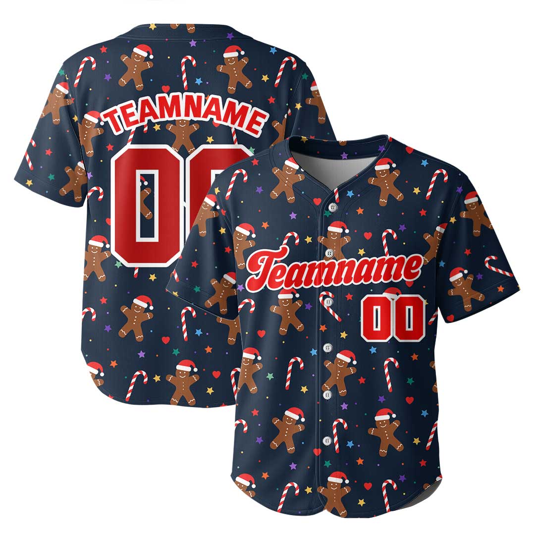 Custom Baseball Jersey with Christmas Elements