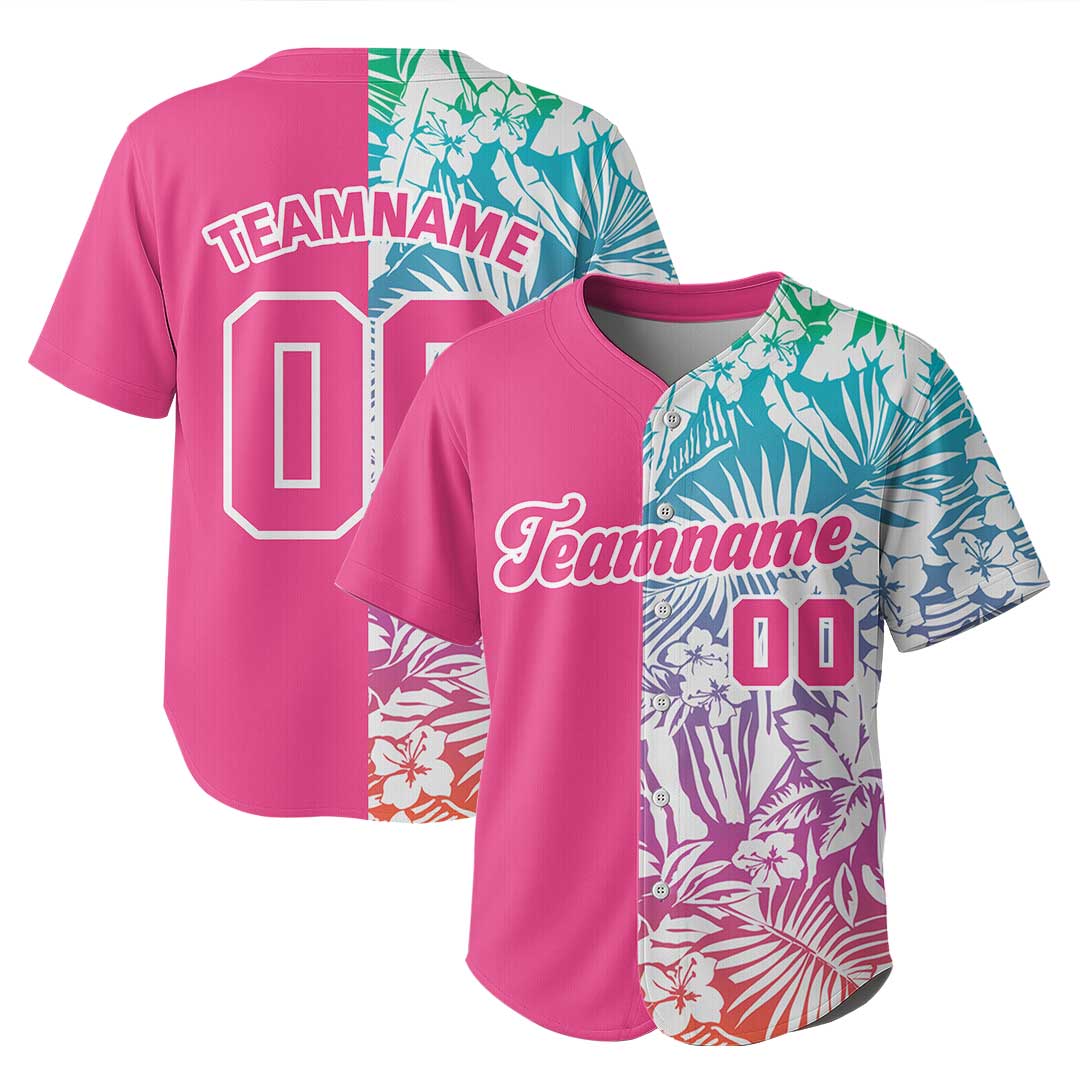 Custom Baseball Jersey with Tropical Pattern